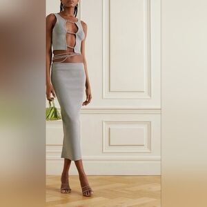 Christopher Esber Crystal Lattice Knit Skirt